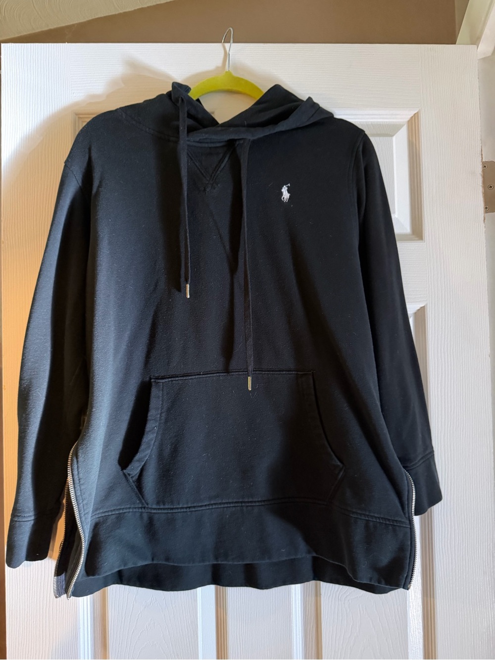 Polo Ralph Lauren Black Hoodie with side slits sz large